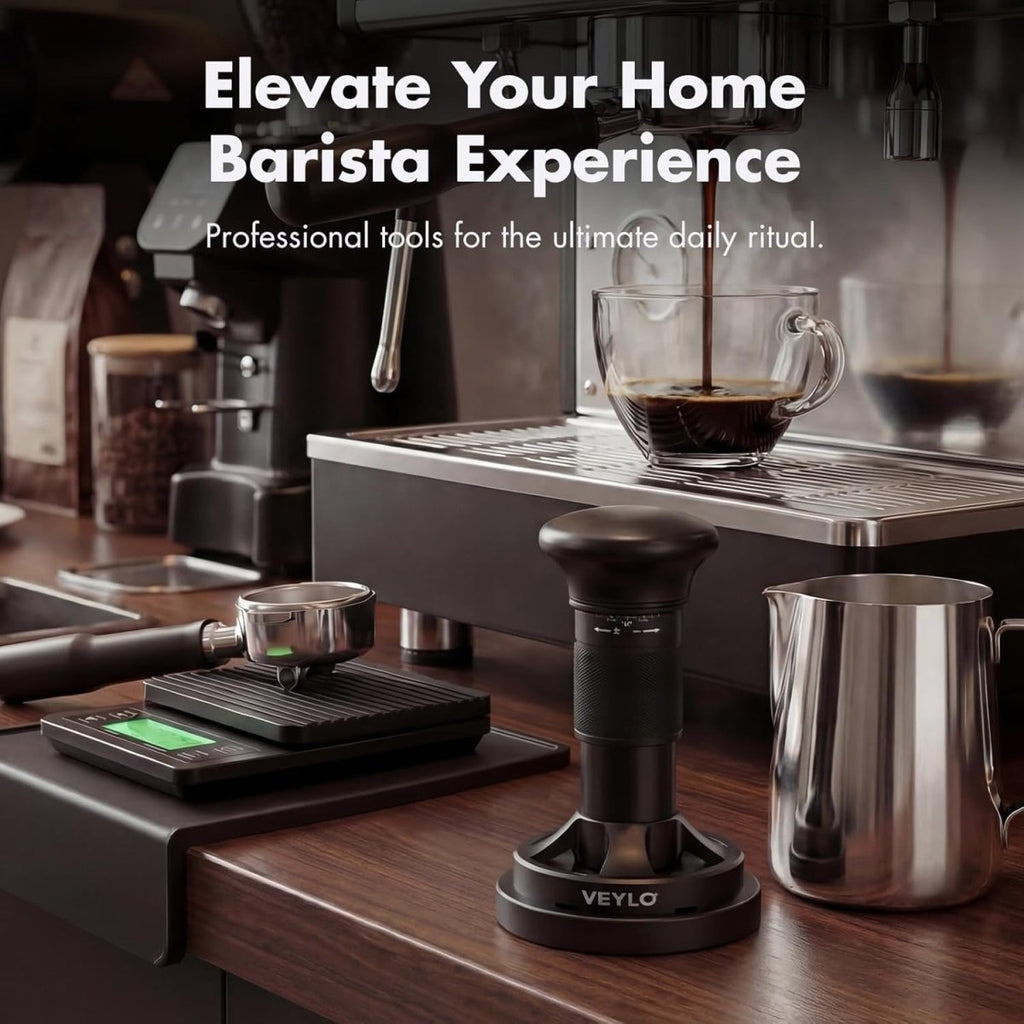 58Mm Espresso Tamper (58.35Mm Base), Adjustable 20-30 Lb Calibrated Coffee Tamper with Audible Click Feedback, 24-Click Precision Dial, 20/25/30 Lb Marks, No Spring Swap, Stainless Steel Flat Base - Shop Coffee Hobby