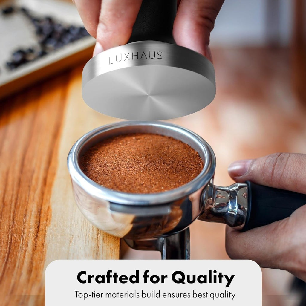 58Mm Espresso Tamper - Premium Barista Coffee Tamper - 100% Flat Stainless Steel Base - Shop Coffee Hobby