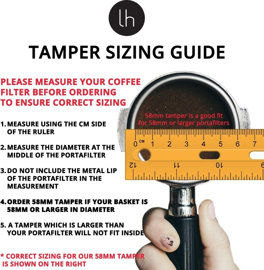 58Mm Espresso Tamper - Premium Barista Coffee Tamper - 100% Flat Stainless Steel Base - Shop Coffee Hobby