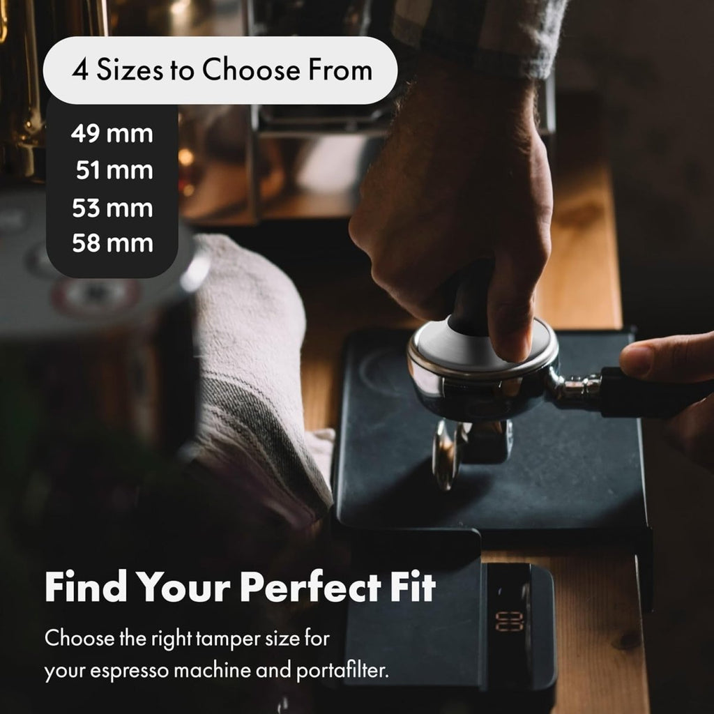 58Mm Espresso Tamper - Premium Barista Coffee Tamper - 100% Flat Stainless Steel Base - Shop Coffee Hobby