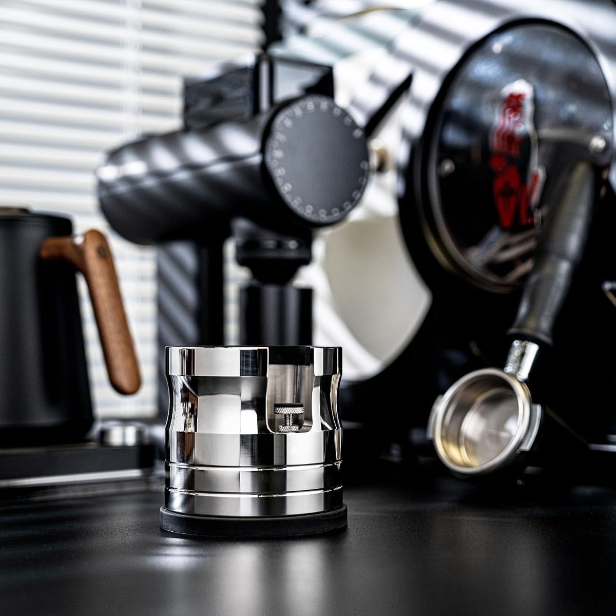 58mm Stainless Steel Puck Prep Station & Portafilter Holder – Fits E61, ECM, Vibiemme, Rocket, La Marzocco - Shop Coffee Hobby