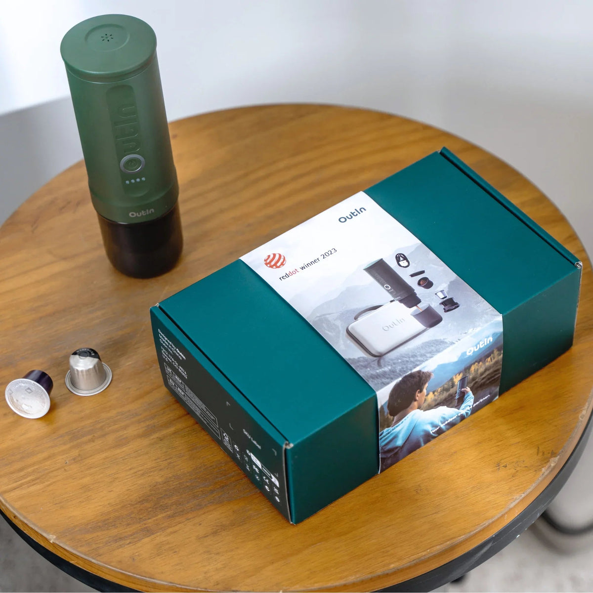 OutIn Nano Portable Espresso Gift Set – Forest Green