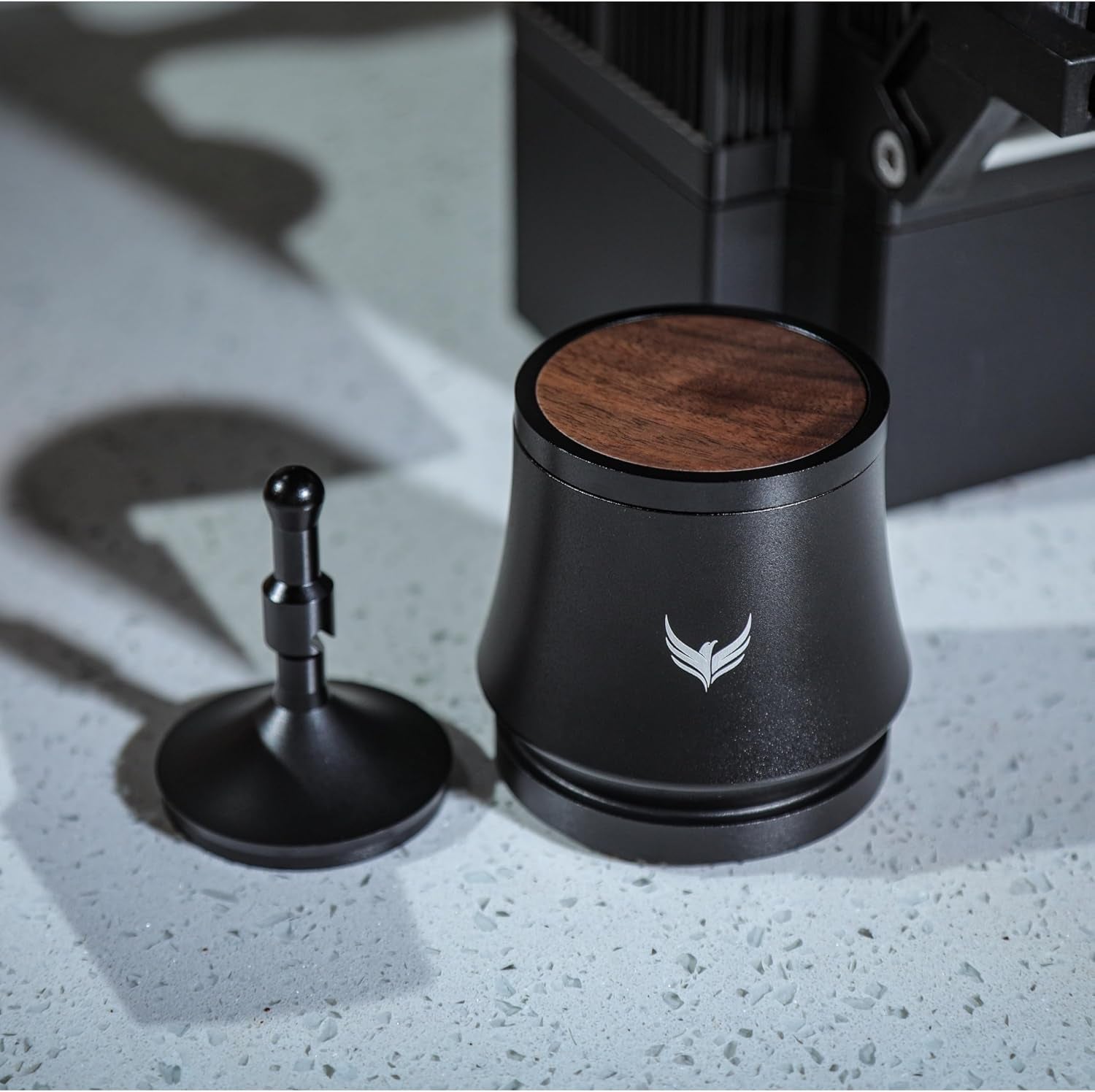 Blind Espresso Shaker 58Mm with Walnut Lid | Magnetic Dosing Cup for 58 Mm Portafilters | Coffee Grounds Distribution Tool