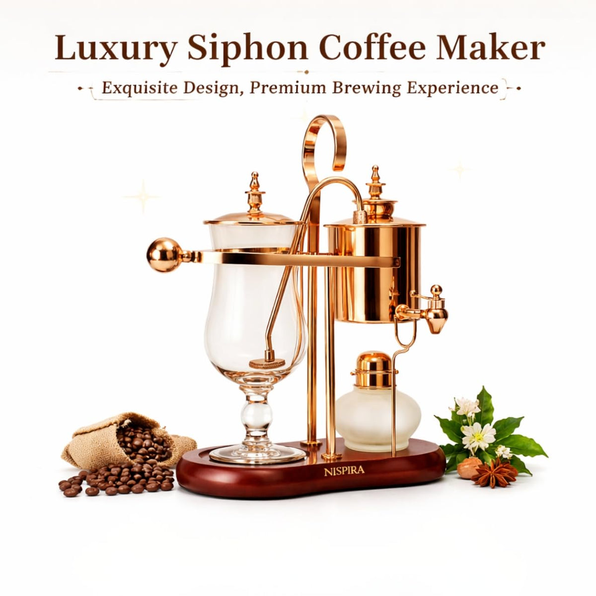 500 mL Copper Version of Nispira Belgian Balance Siphon Coffee Maker
