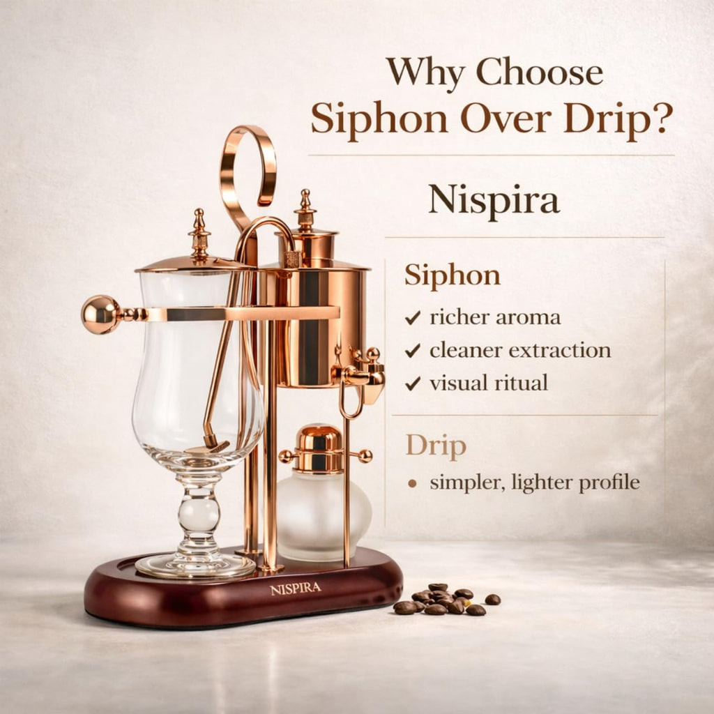 Nispira Belgian Balance Siphon Coffee Maker, 500 mL Copper version