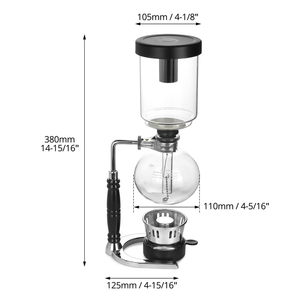 QWORK 5-Cup Siphon Coffee Maker, 600 mL version