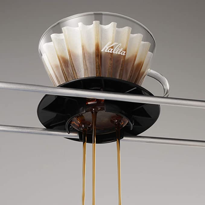 Kalita Wave 185 Glass Pour-Over Dripper with Black Collar