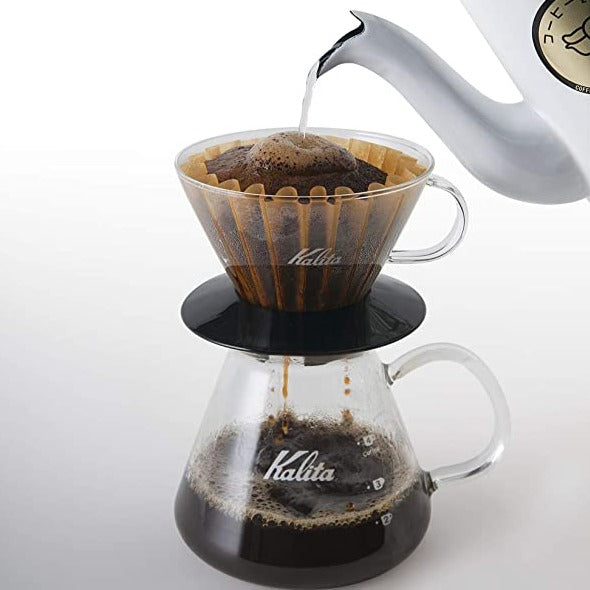 Kalita Wave 185 Glass Pour-Over Dripper with Black Collar