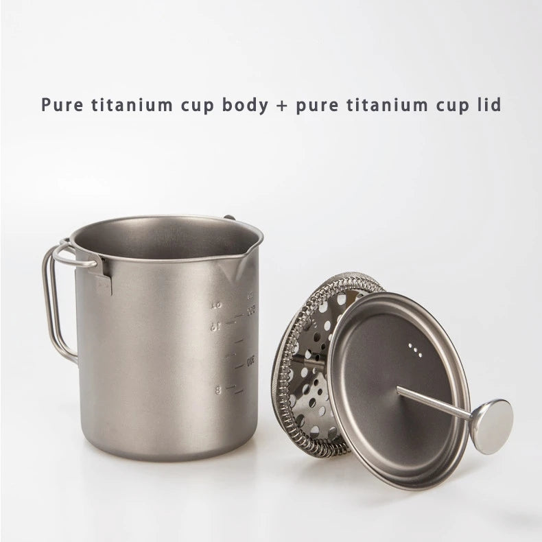 750 ml Camping Brewer Titanium French Press Coffee Pot