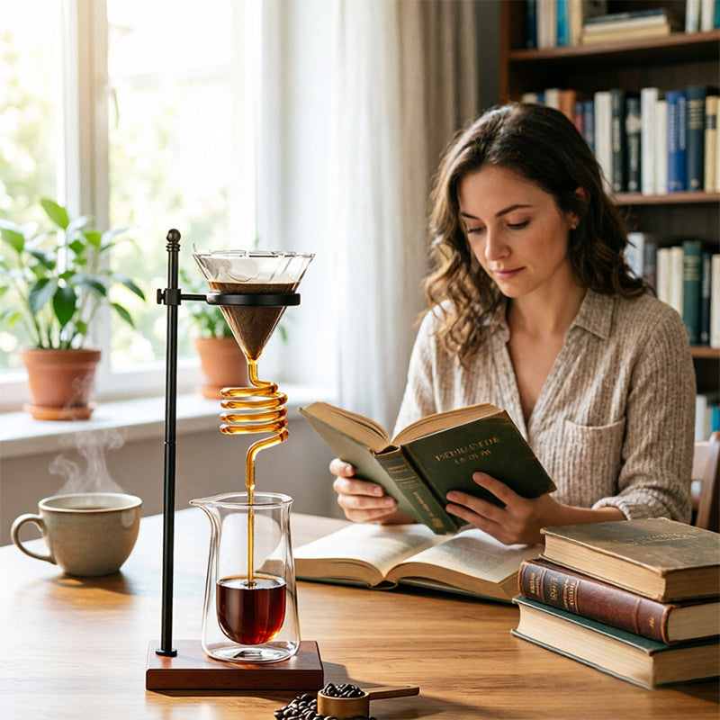 Spiral-Design version of the Pour-Over Coffee Stand and Dripper in eprolo's collection.