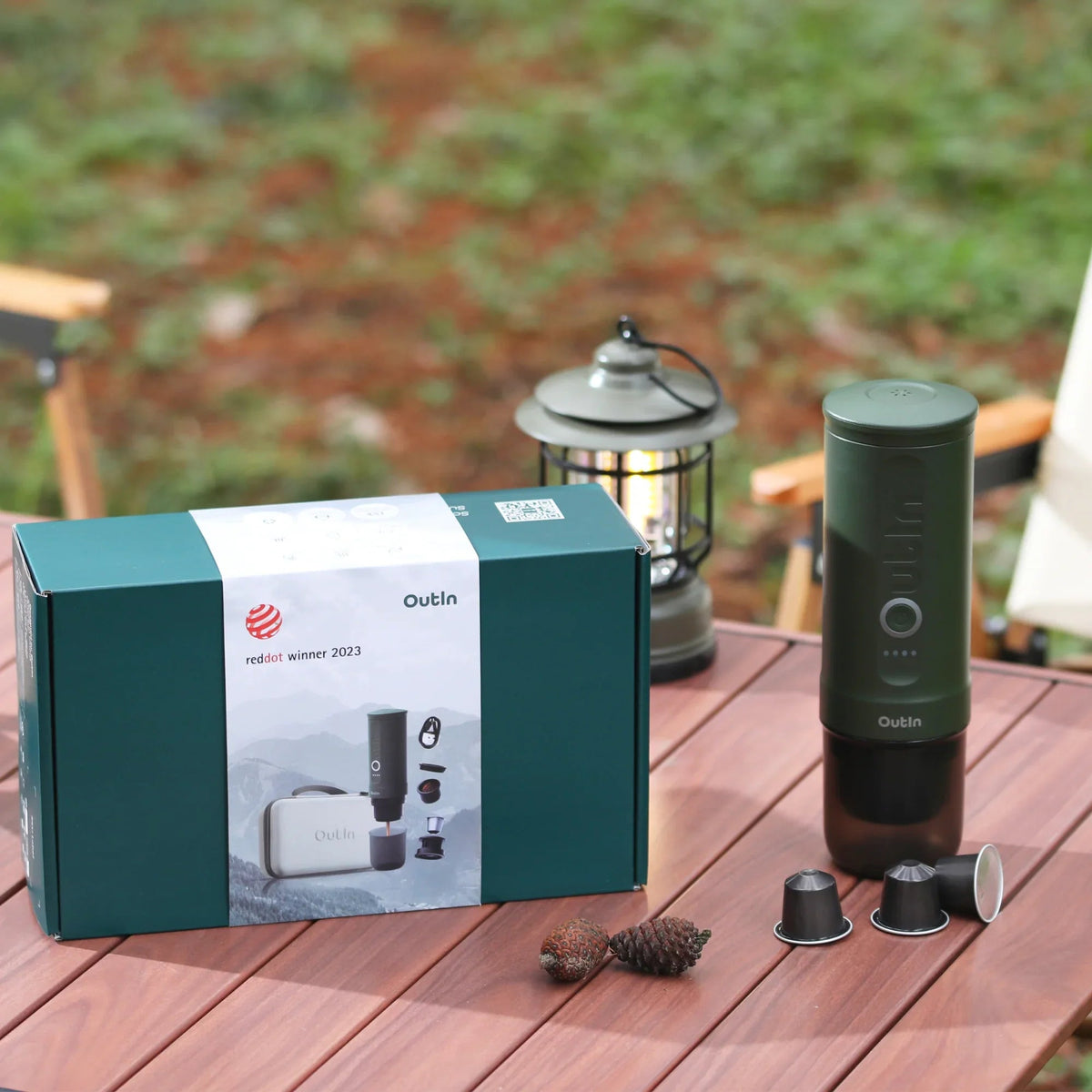 OutIn Nano Portable Espresso Gift Set – Forest Green