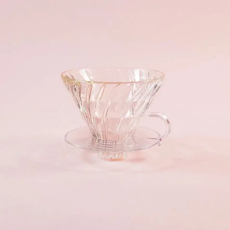 Hario - V60 Glass Dripper 02 (Round Base): Clear Black