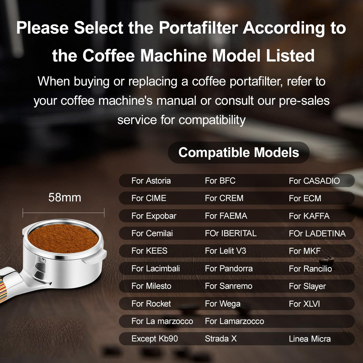 Mischief 58mm Bottomless Portafilter for E61, Titanium Black version