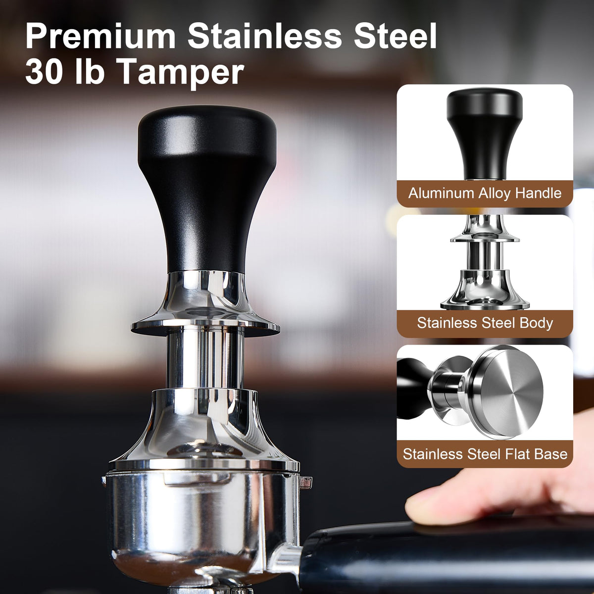 54mm Breville Espresso Kit – Tamper, WDT & Funnel for precise coffee brewing.