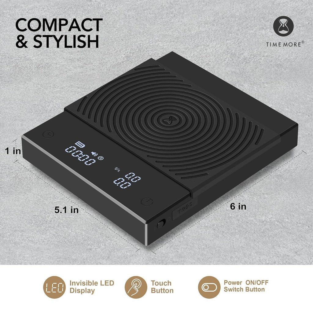 TIMEMORE Black Mirror Basic 2 Digital Scales with Timer and Flow Rate