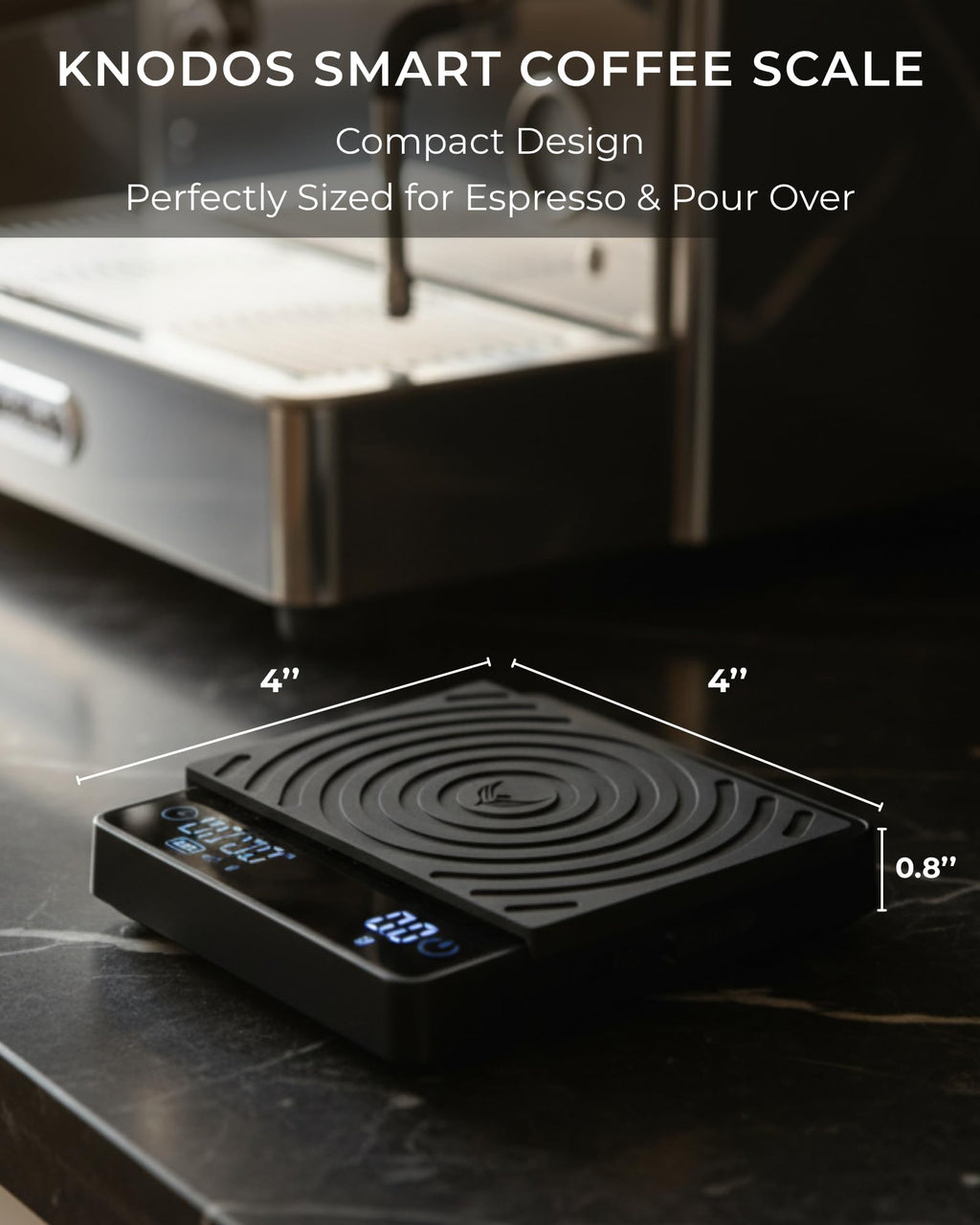 KNODOS Smart Coffee Scale with Timer – Digital, for Espresso & Pour-Over