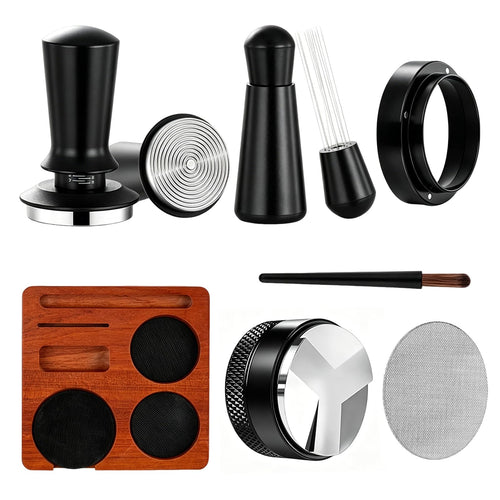 54mm Tampers with Wooden Tamping Station in 7-Piece Set