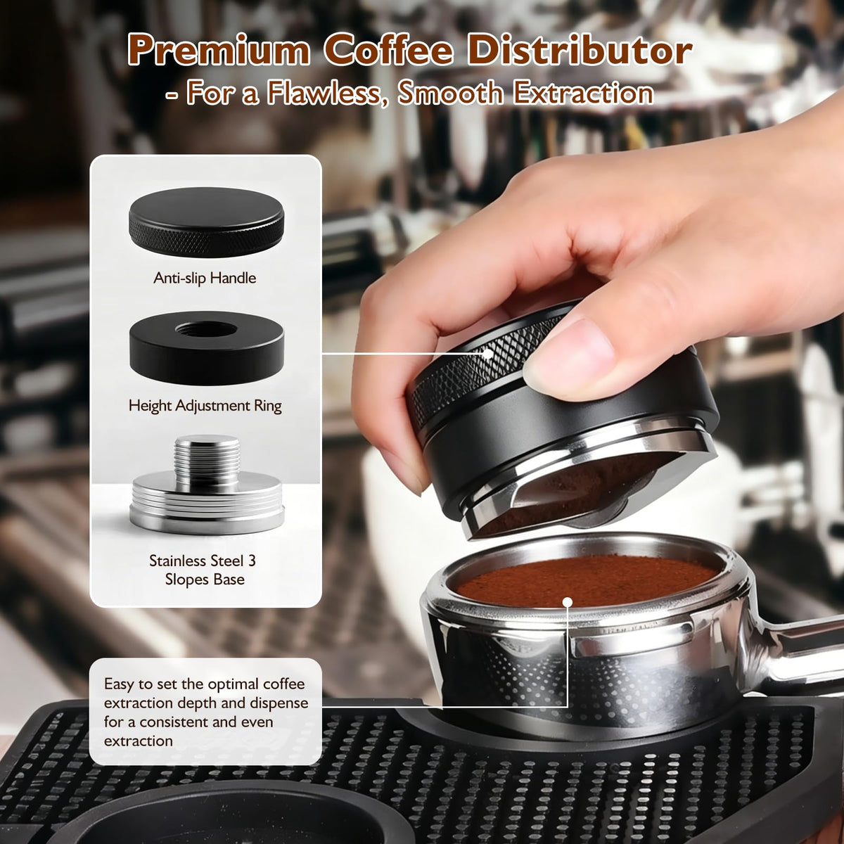 54mm Tampers with Wooden Tamping Station Kit