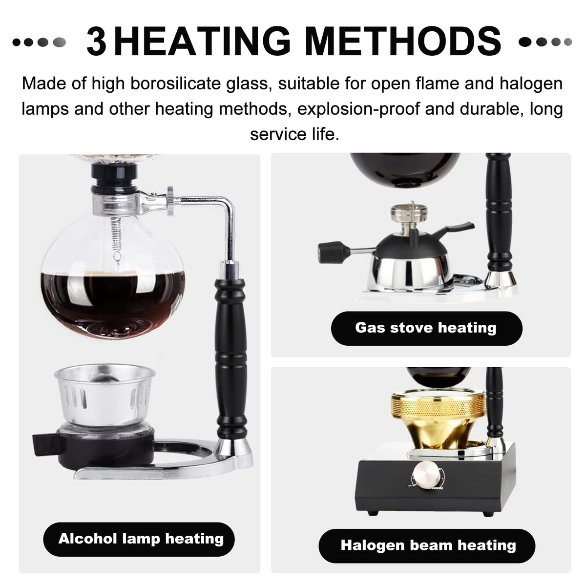 3-Cup Siphon Coffee Maker, 360 mL version for brewing specialty coffee.