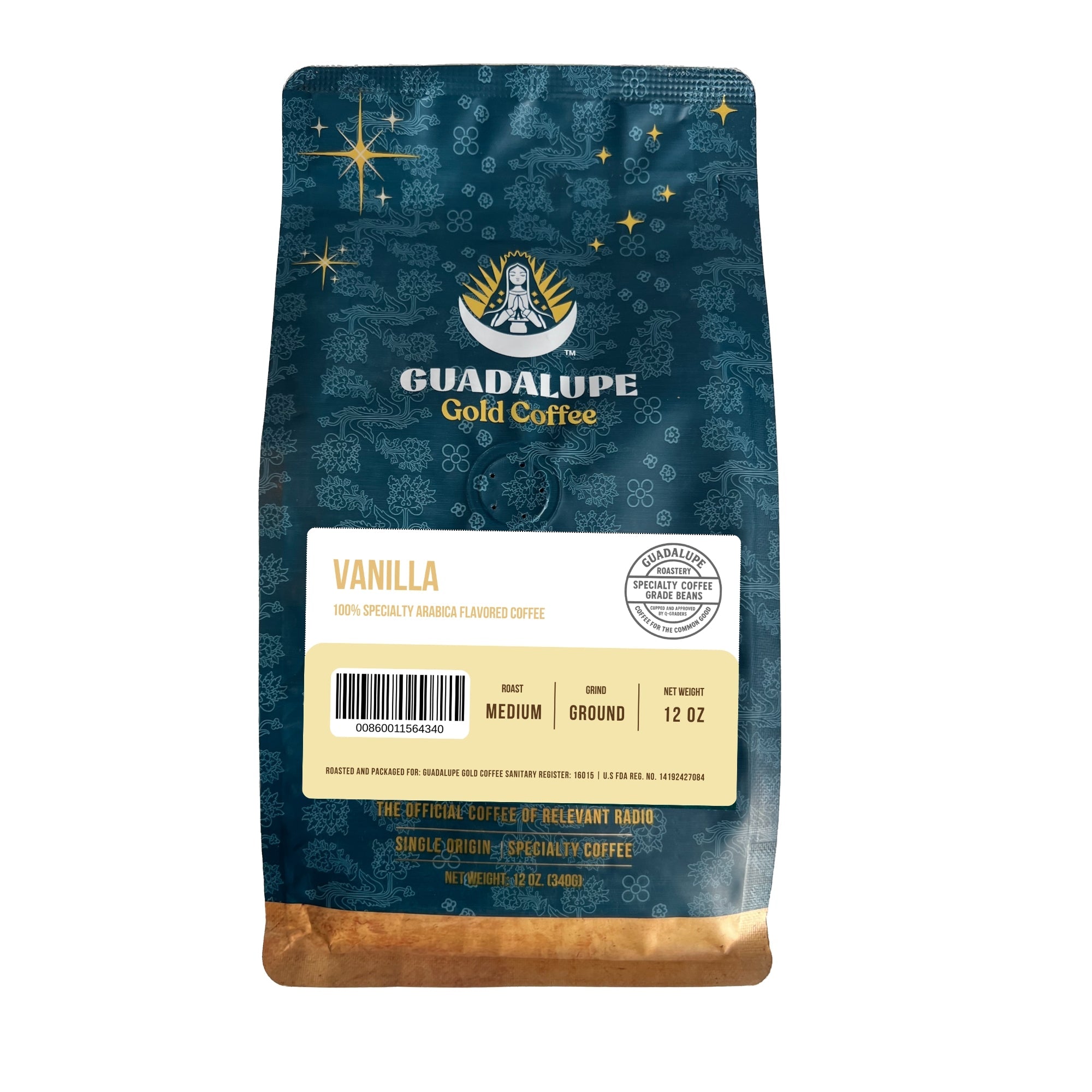 Guadalupe Gold – Vanilla Flavor | Medium Roast Arabica Ground Coffee (12oz) - Shop Coffee Hobby