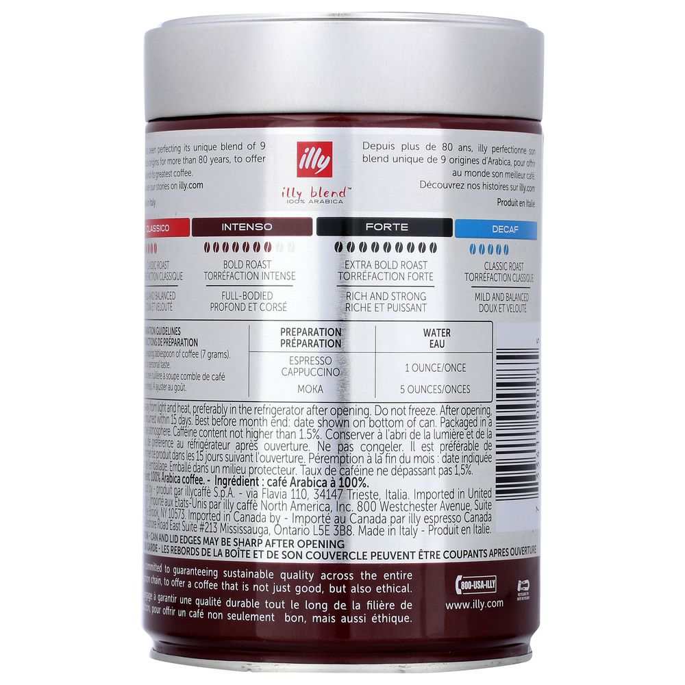 Illy Dark Roast Ground Espresso Coffee, 8.8 oz