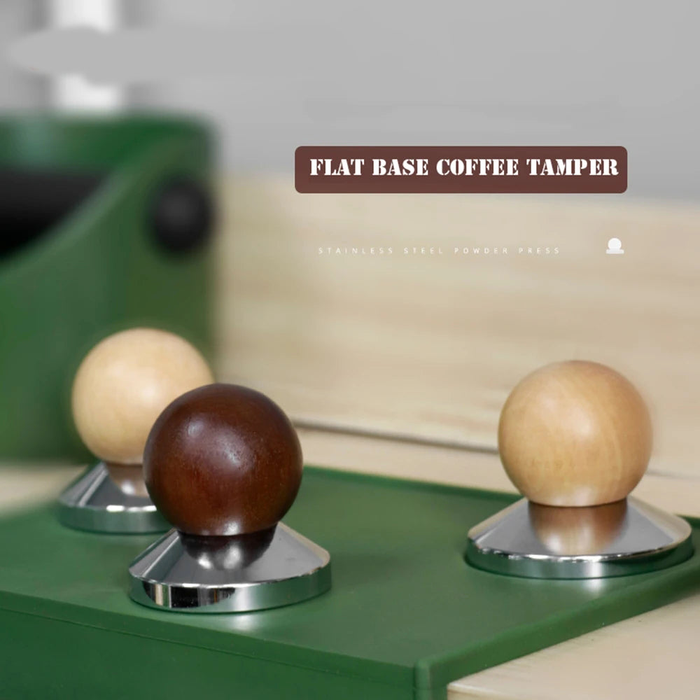 Coffee Tamper Walnut/Beech Handle 304Stainless Steel Coffee Powder Hammer - Shop Coffee Hobby