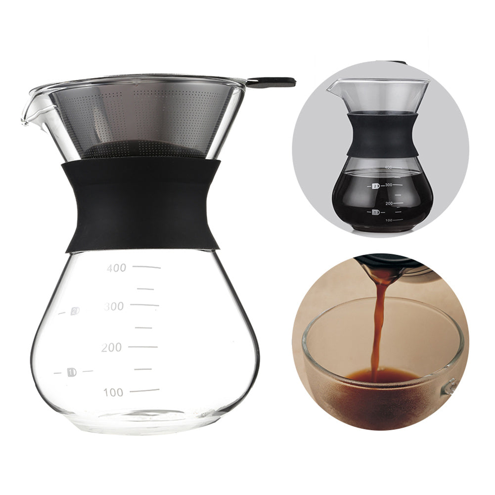 Stainless Steel Paperless Pour Over Dripper | Reusable Coffee Filter | 200ml & 400ml