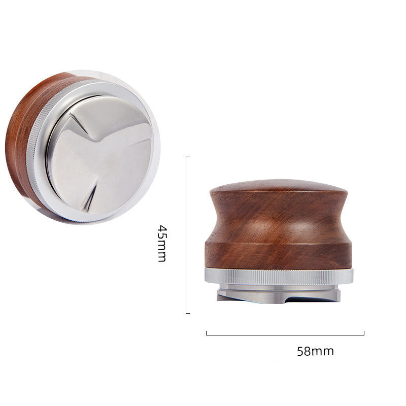 Coffee Distributor Adjustable Depth Coffee Tamper Leveler with Walnut Wood Handle - Shop Coffee Hobby