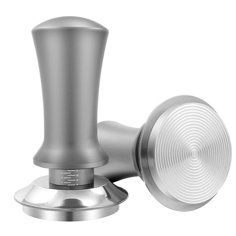 Adjustable Espresso Tamper with Depth Scale | 51mm, 53mm & 58mm | Black & Silver