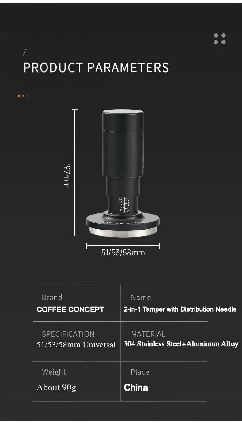 Best 2-in-1 Espresso Tamper Set - WDT Tool & Constant Force Tamper Puck Prep Under $29