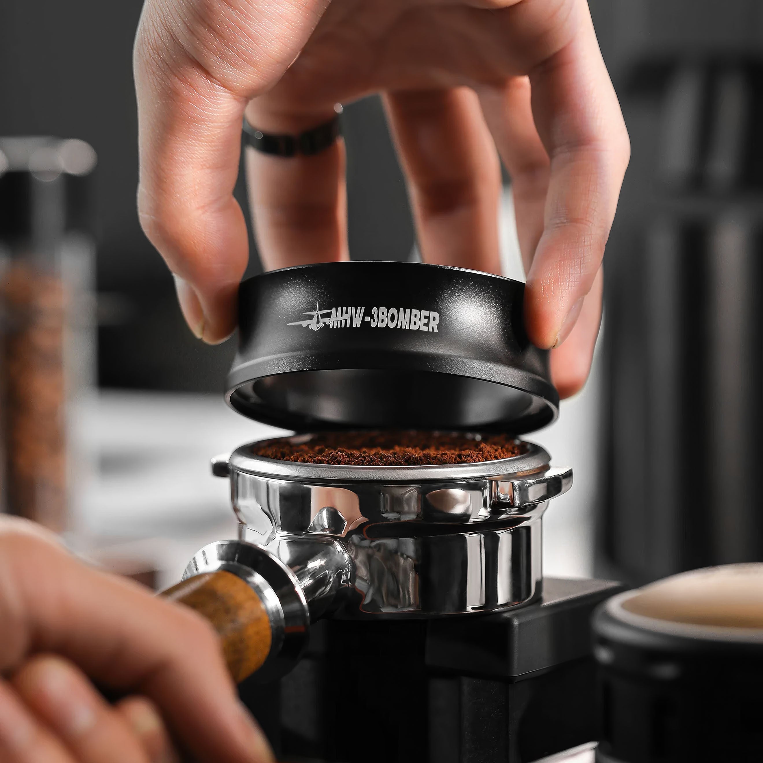 Espresso Magnetic Dosing Ring Aluminum Alloy - Shop Coffee Hobby