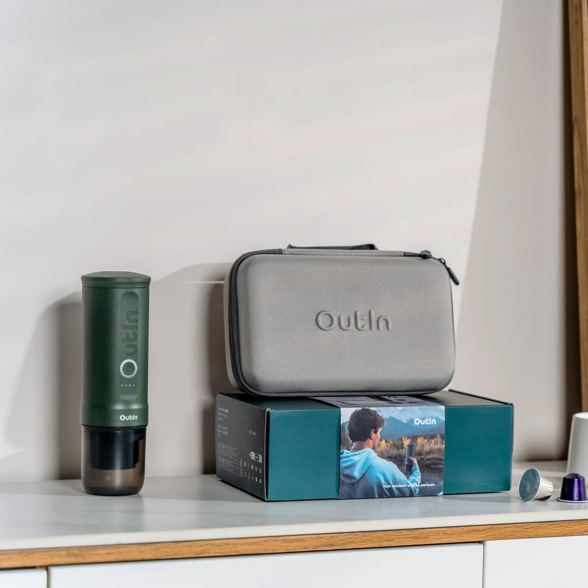 OutIn Nano Portable Espresso Gift Set – Forest Green