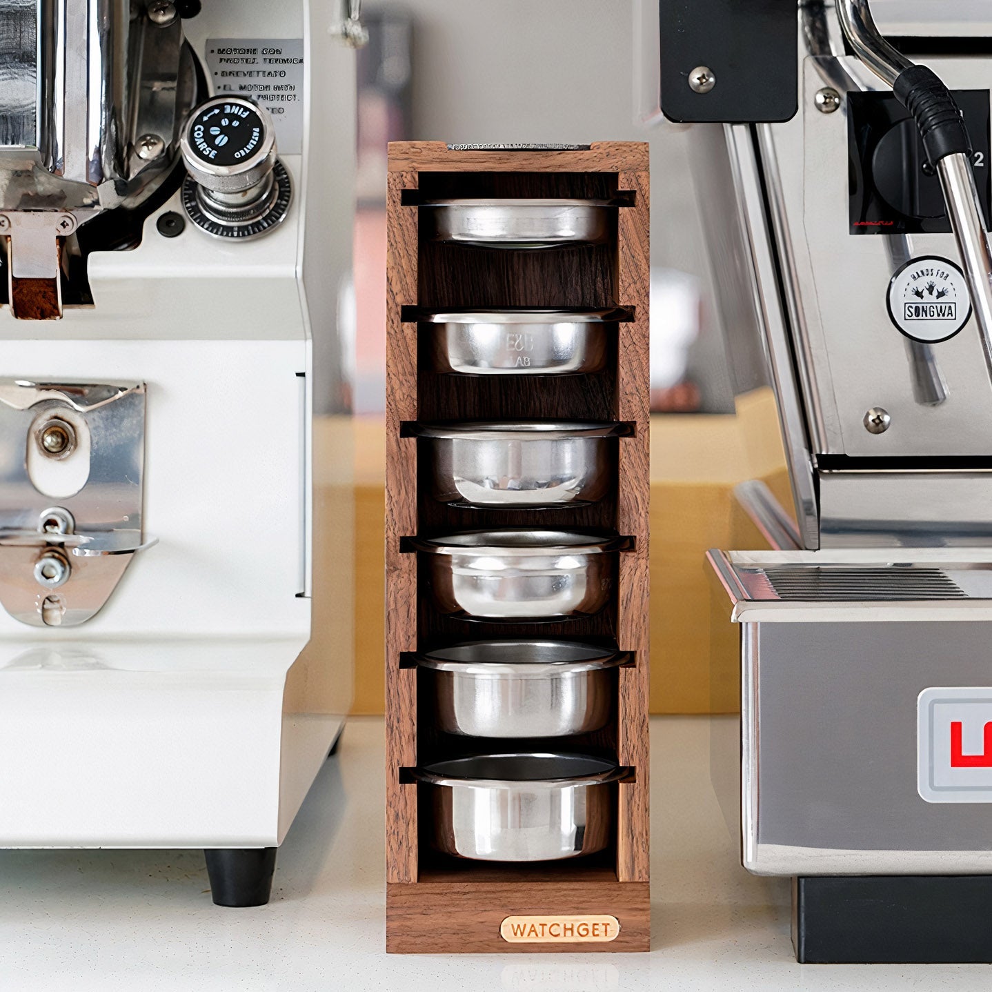 Walnut Filter Baskets Storage - Shop Coffee Hobby