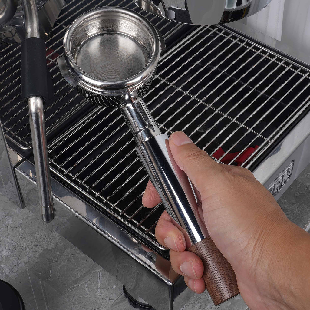 Openwork Bottomless Portafilter with High Extraction Basket - Shop Coffee Hobby