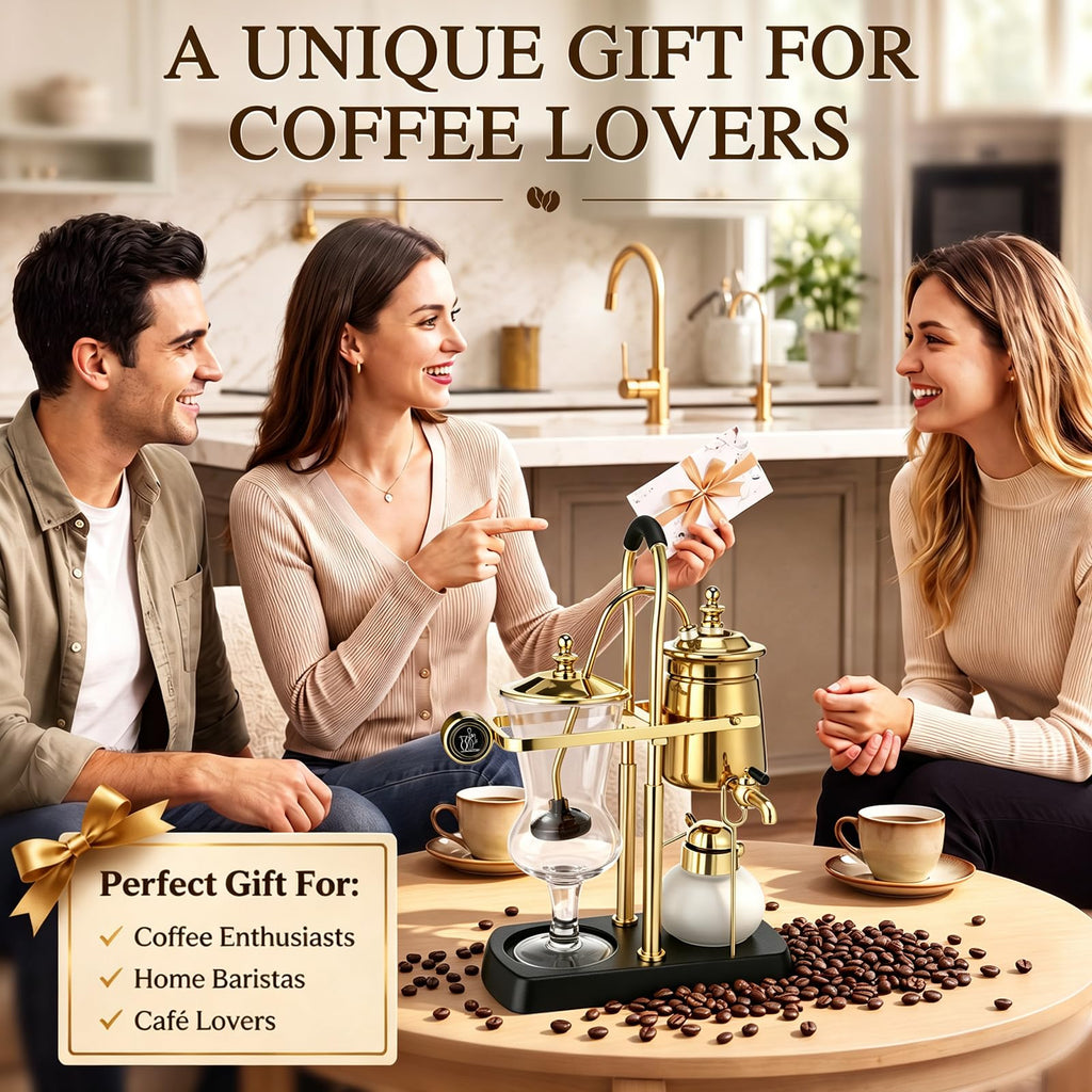 500 mL Gold version of the HappyAlley Belgian Balance Siphon Coffee Maker