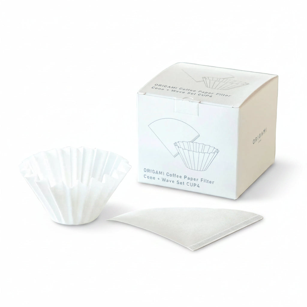 ORIGAMI Cone & Wave Coffee Filter Set – 100 Filters, S or M