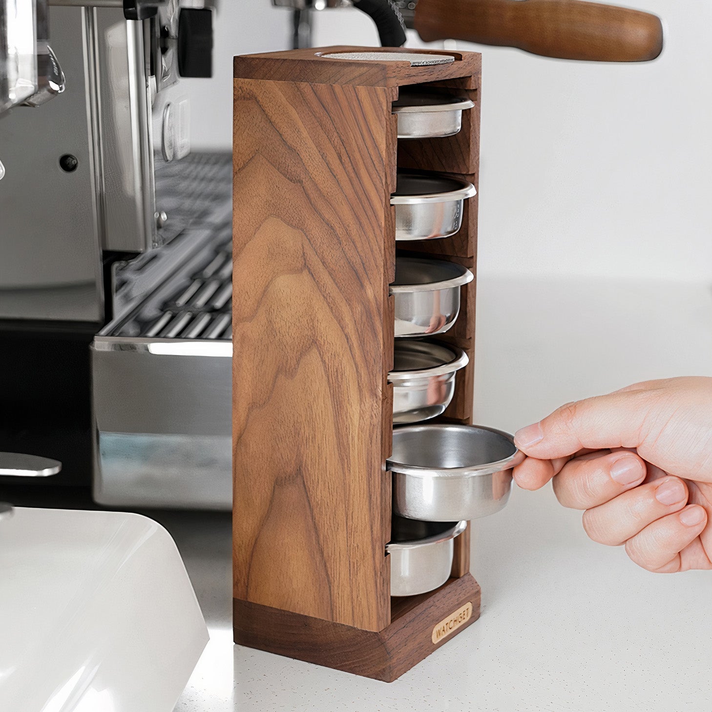 Walnut Filter Baskets Storage - Shop Coffee Hobby