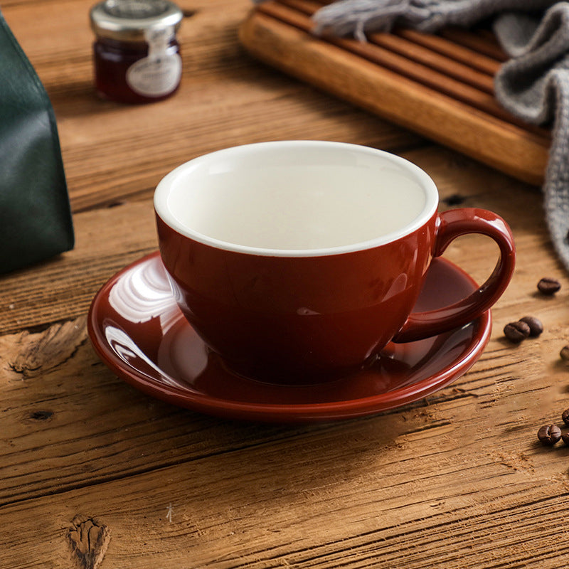Brown Nordic-Style Ceramic Latte Art Cup, 300 ml