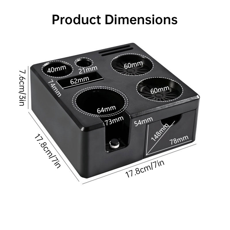 51–58 mm version of the Adjustable Espresso Tamping Station & Tool Organizer