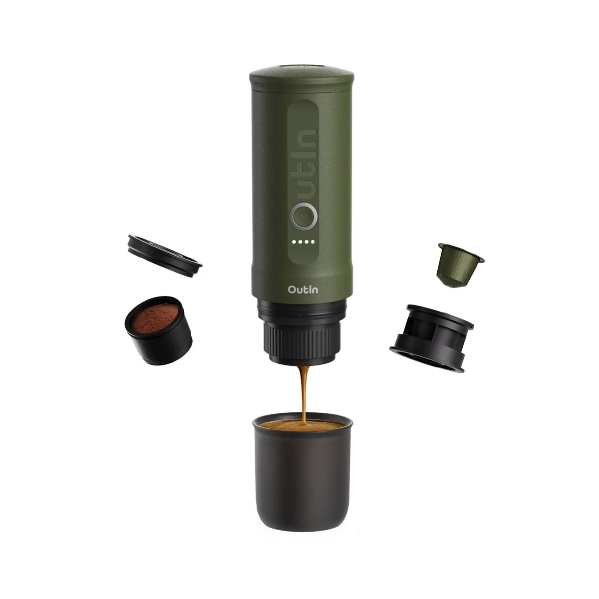 OutIn Nano Portable Electric Espresso Maker – Forest Green
