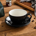 Black Nordic-Style Ceramic Latte Art Cup, 300 ml