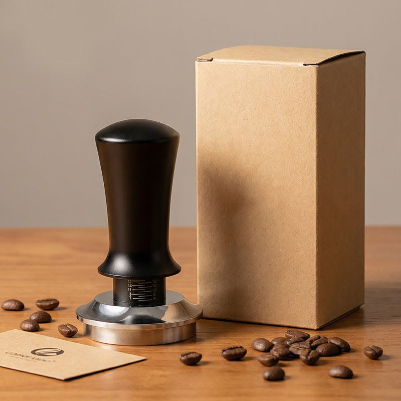Adjustable Espresso Tamper with Depth Scale | 51mm, 53mm & 58mm | Black & Silver
