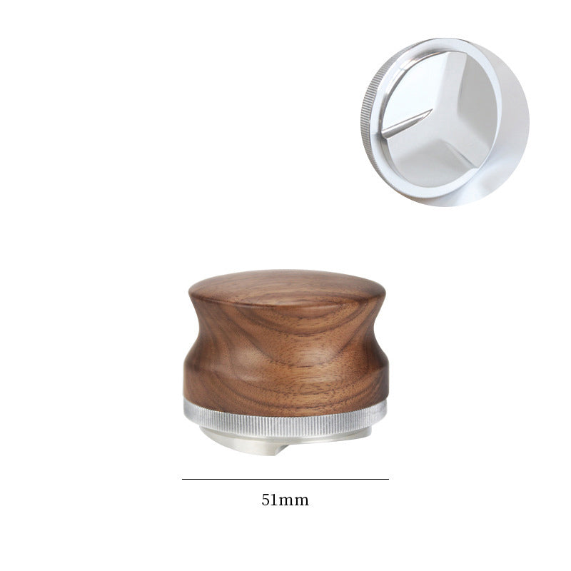 Coffee Distributor Adjustable Depth Coffee Tamper Leveler with Walnut Wood Handle - Shop Coffee Hobby