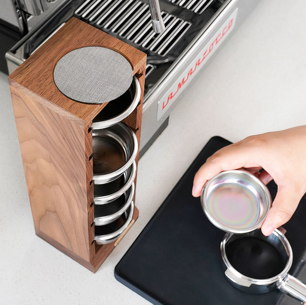 Walnut Filter Baskets Storage - Shop Coffee Hobby
