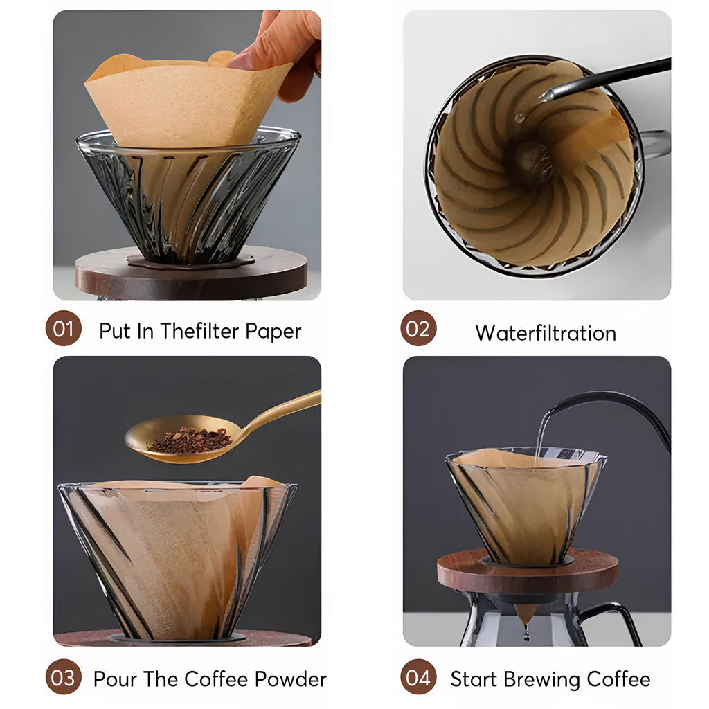 Coffee Brewing V60 Set with Walnut Wood Holder - Shop Coffee Hobby