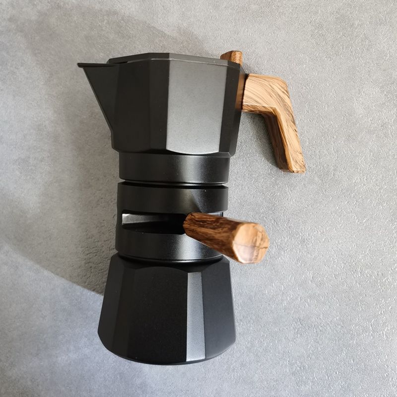 Black double valve eprolo Two-Cup Moka Pot