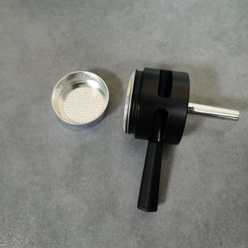 Black Two-Cup Moka Pot for stovetop coffee making