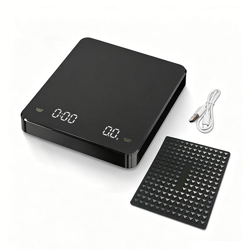 Coffee Scale with Timer | 3kg / 0.1g Precision | USB-C Rechargeable | LED Display