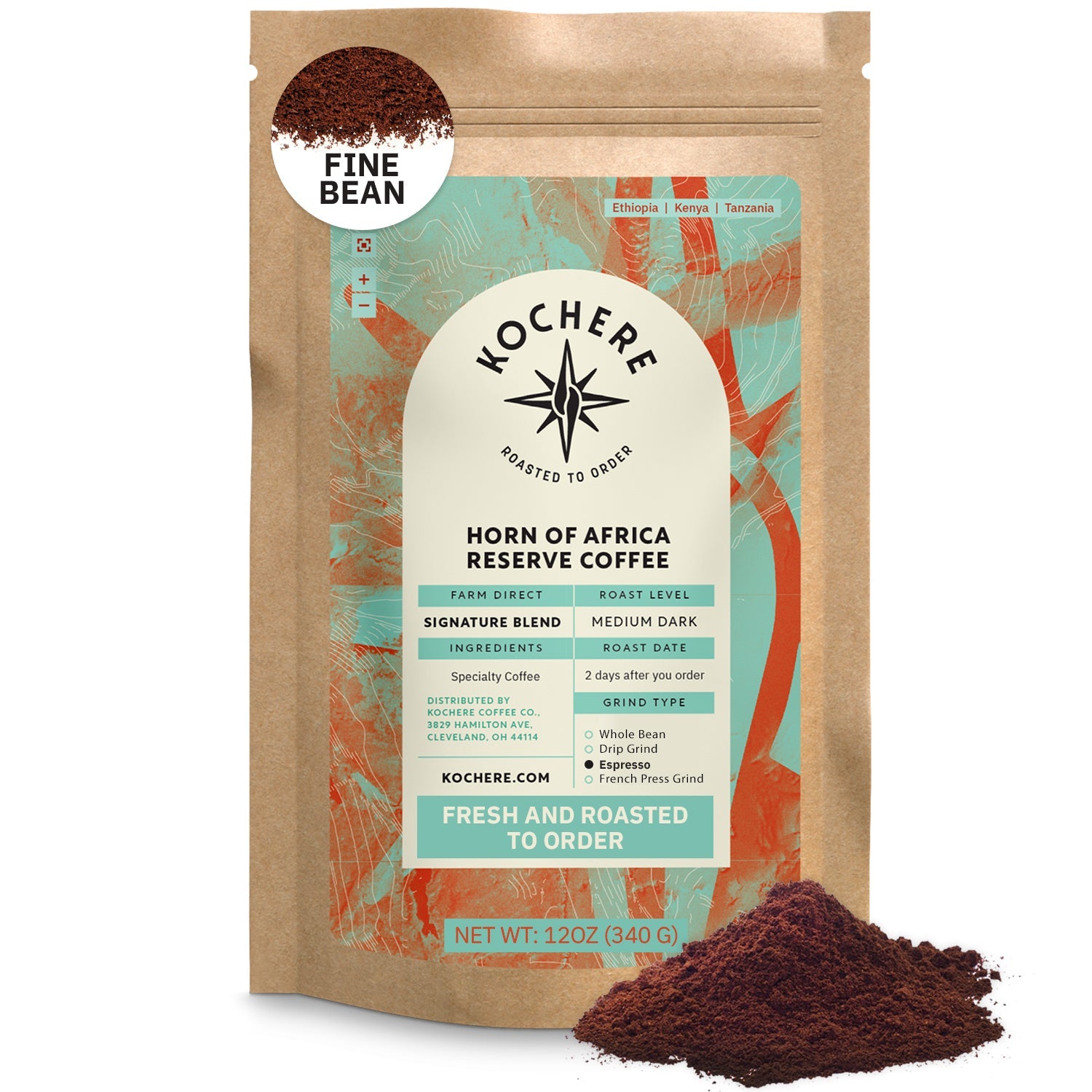 Kochere Coffee Horn of Africa Reserve Signature Espresso Blend - Medium-Dark Roast