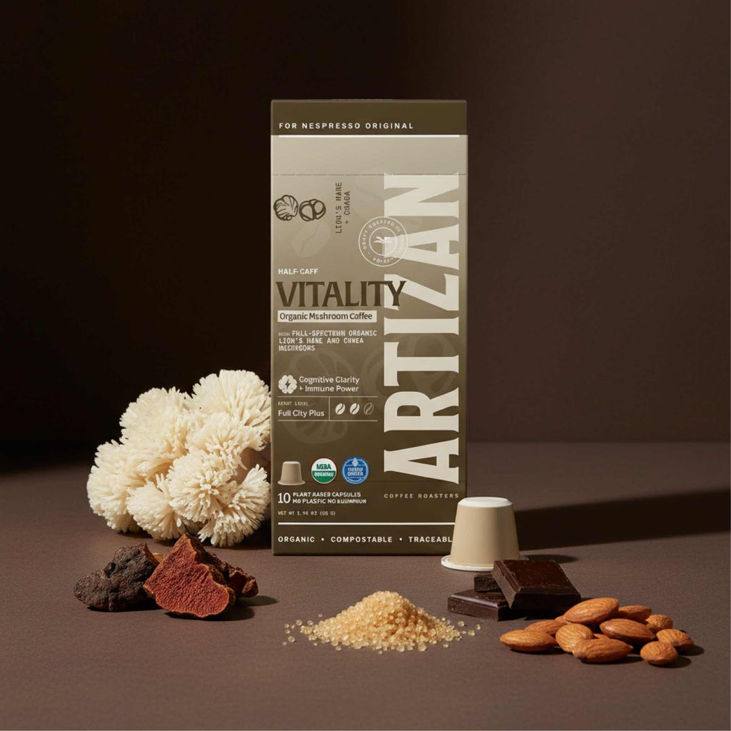 Artizan Pods: Organic Vitality Mushroom – Functional Nespresso Compatible Coffee (10 Pack) - Shop Coffee Hobby